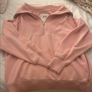 Aerie Light Pink Quarter-Zip Pullover